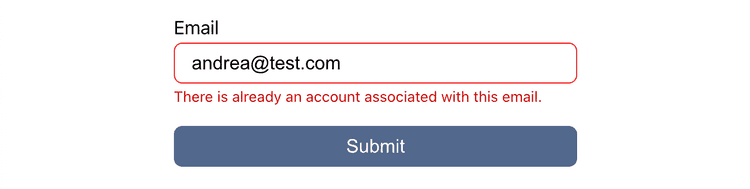 Business error example Business error example